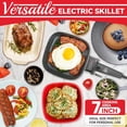 thumbnail image 3 of Small Electric Skillet with Lid, Personal 7-inch Ceramic Coated Electric Skillet Griddle, Square Frying Pan with Temperature Control, Portable Cooking Appliances, Graphite, 3 of 6
