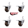 thumbnail image 2 of 3 Inch High Temp Glass Filled Nylon 3/4 Inch Stem Caster Set Total Lock Brake, 2 of 2