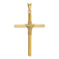 thumbnail image 3 of Auriga Fine Jewelry 14K Yellow Gold Polished w/Center Wrap Tube Cross Pendant for Women, 3 of 6