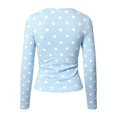 thumbnail image 5 of Norvella Womens Polka Dot T Shirt Crew Neck Long Sleeve Slim Fit Stretch Casual Tee Everyday Fall Layering Top, 5 of 5