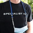 thumbnail image 2 of Bulk 25 Pack - Face Mask Lanyard with Safety Breakaway - Adult Size w Quick Release Break Away Clasp - Double Ended Holder, Hanger & Ear Saver w J Clips - Great for Teachers by Specialist ID (Blue), 2 of 7
