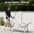 thumbnail image 5 of SUUNYN Outdoor Chaise Lounge Chair with Wheels, HDPE Rolling Patio Pool Lounger, White, 5 of 6