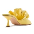 thumbnail image 4 of XYD Women Open Toe Applique Mid Spool Heels Slip on Ruffled Flower Mules Elegant Prom Party Slide Sandals Size 5.5 Yellow, 4 of 4