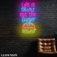 thumbnail image 2 of Glowneon Life Is Short Eat The Burger Led Wall Art, Burger Shop Decor, 2 of 5