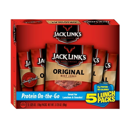 (4 Pack) Jack Link's Beef Jerky Lunch Packs, Original, 0.625oz, 5 (Best Beef To Make Beef Jerky)