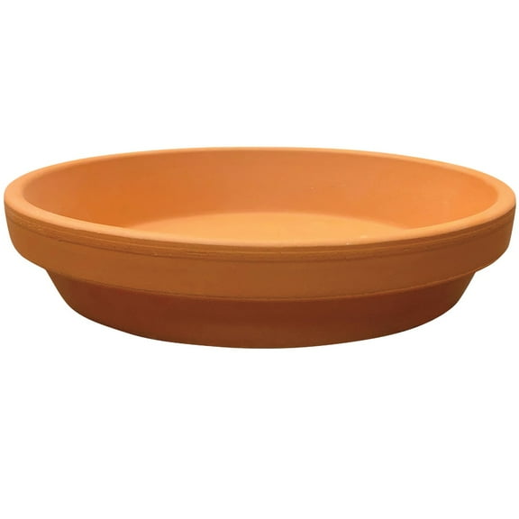 Deroma Terracotta Clay Saucer - Round, Drainage Holes - 6.7 In, Red