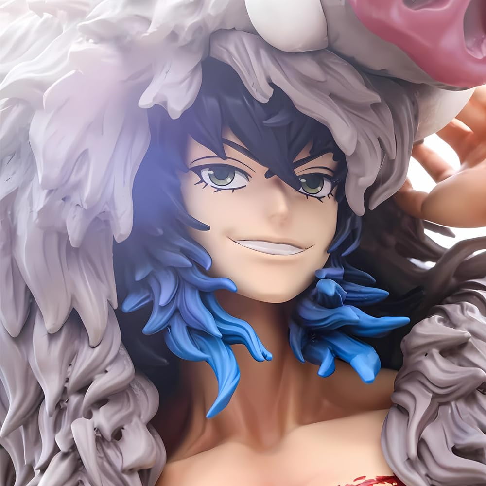 Inosuke Figure Kimetsu No Yaiba Demon Figures Monster Slayer Action Figure Desktop Decoration Gift Anime Fan Collection(32CM/12.7IN)