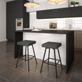 thumbnail image 2 of Amisco Robin 28.88" Swivel Bar Stool - Charcoal Gray Polyester/Black Metal, 2 of 7