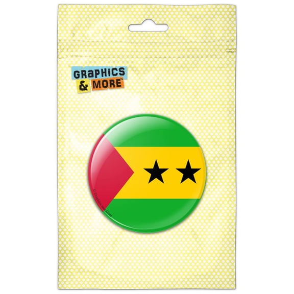 Sao Tome and Principe National Country Flag Pinback Button Pin Badge