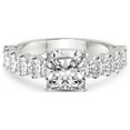 thumbnail image 3 of 1 Carat IGI Certified Cushion Shape Lab Grown Diamond Engagement Ring | 14K White Gold |Danica Side Oval Diamond Eternity Diamond Ring | FG-VS1-VS2 Quality Friendly Diamonds, 3 of 4