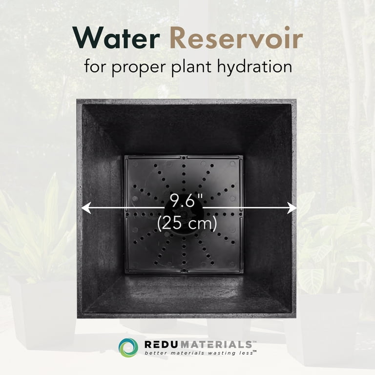 Tierra Verde Sonata Self-Watering Planter, 20 in, Black, 2 Pack photo 5
