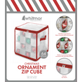 thumbnail image 3 of Whitmor Christmas ornament organizer 64 compartment zipper cube, frosted Polypropylene,Red Trim, 3 of 5
