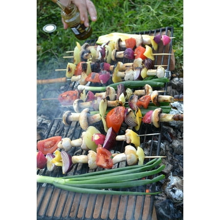 peel n stick poster of summer barbeque food bbq grill barbecue vegan