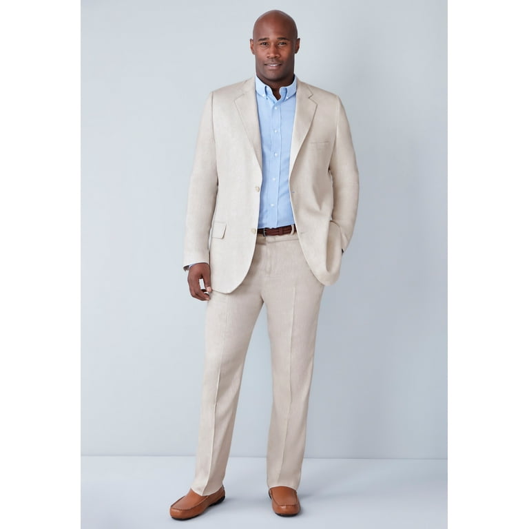 Men's Big & Tall Linen Blend Plain Front Dress Pants Men's Big & Tall Linen Blend Plain Front Dress Pants