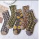 thumbnail image 3 of Zhuge 5 pares de calcetines florales para mujer, calcetines de algodón con rayas nórdicas y flores, calcetines retro bonitos y dulces con flores para niñas, 5-b, 3 of 5