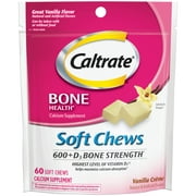 Caltrate Soft Chews 600+D3 Calcium Vitamin D Supplement, Vanilla Creme - 60 Count