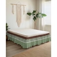 thumbnail image 2 of Sage Green Brown Flowers Wrap Around Bed Skirts for King Bed 18" Drop,Bed Skirt with Adjustable Elastic Belt Dust Ruffle Bed Valance for Bedroom Hotel Classic Botanical Art Elegant Bed Frame Cover, 2 of 7