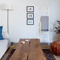 thumbnail image 5 of Blanket Ladder for The Living Room 6-Tier, Wooden Decorative Quilt Holder for Bed Room, Wall-Leaning Towel Rack for Bathroom，Rustic Farmhouse Ladders for Display. (White Wash), 5 of 13
