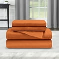 thumbnail image 6 of BNM Solid Flannel Cotton Sheet Set, Full, Pumpkin, 6 of 8