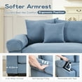 thumbnail image 6 of 92" Modern Corduroy Sectional Couches for Living Room, Comfortable L Shaped Couch with Chaise Sofa, Blue Lovesac Couch Seater with 1 Ottoman for Couchfor Compact Spaces, Muebles para la Sala, 6 of 10