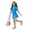 Blue, variant on Grblisyd Girls 2 Piece Outfits Cute Solid Color Short Sleeve Tops and Casual Skirt Set
