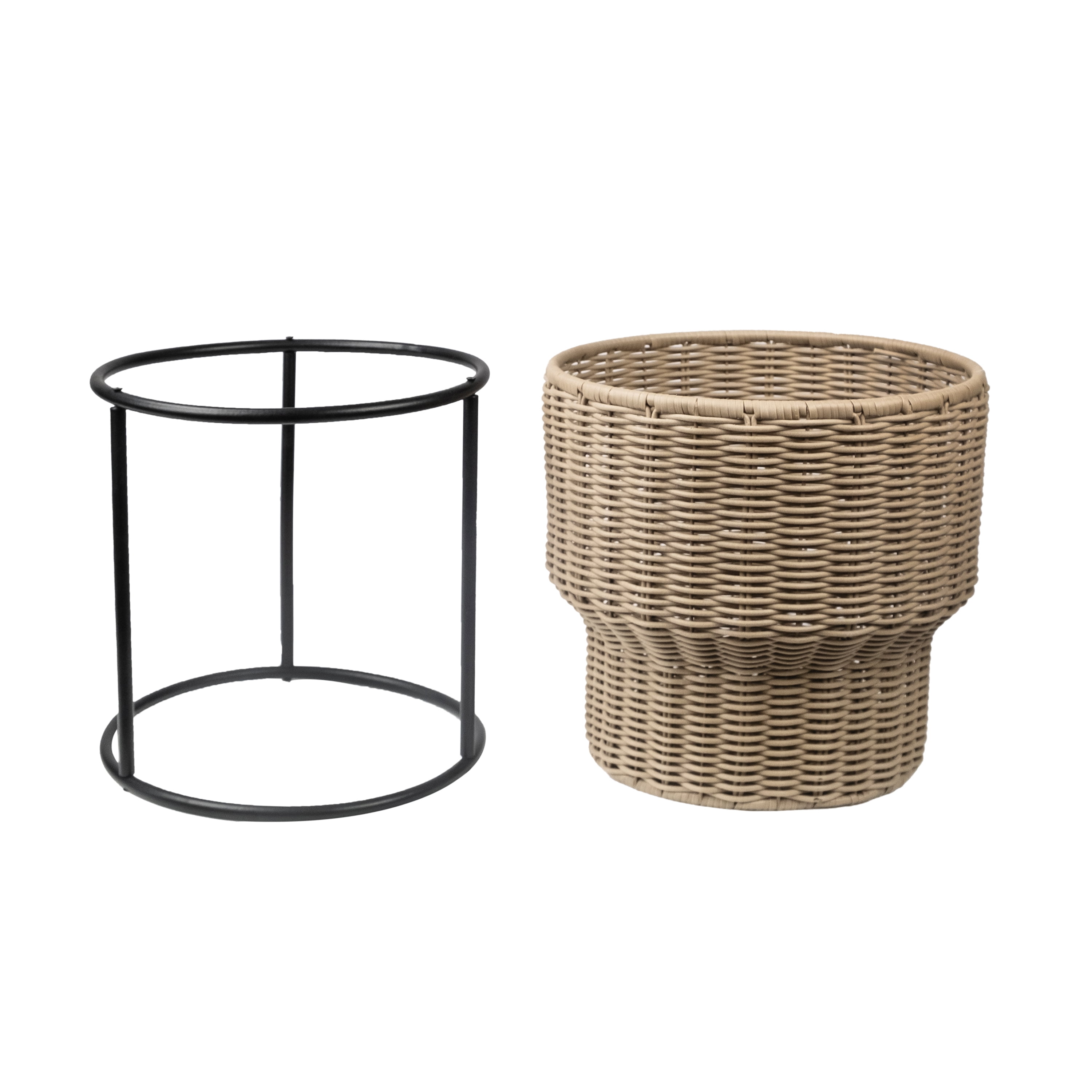 Better Homes & Gardens 12 inch Celeste Resin Planter with Metal Stand, Indoor or Outdoor Use