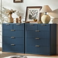 thumbnail image 5 of Leyaoyao Fluted Modern Dresser, 5 Drawers Adult Chest of Drawers, Blue, Engineered Wood, 34 inch Tall, 5 of 8