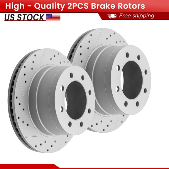 ACB ZONE Rear Brake Rotors Set for 2006 2007 2008 Dodge Ram 1500 2500 3500, Drilled & Slotted Disc Rotors Kit (780139LR)