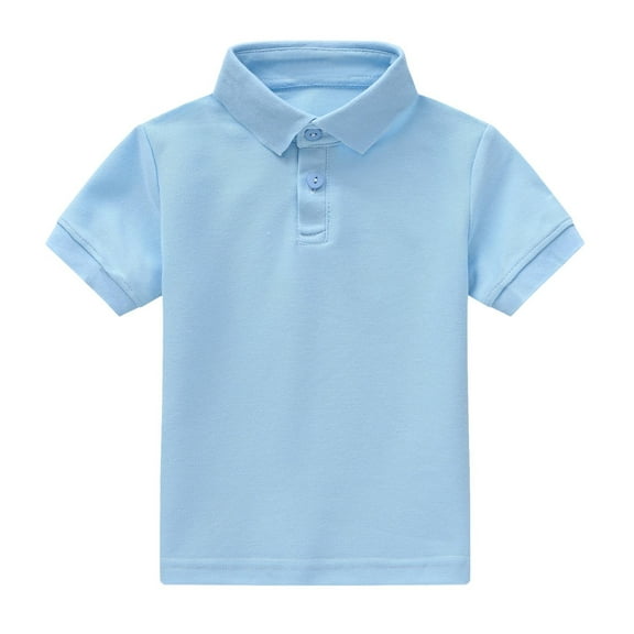 Boys' Polo Shirt Kids Short Sleeve Shirts Collared Shirts Holiday Shirts for Big Boys 4-5 Years
