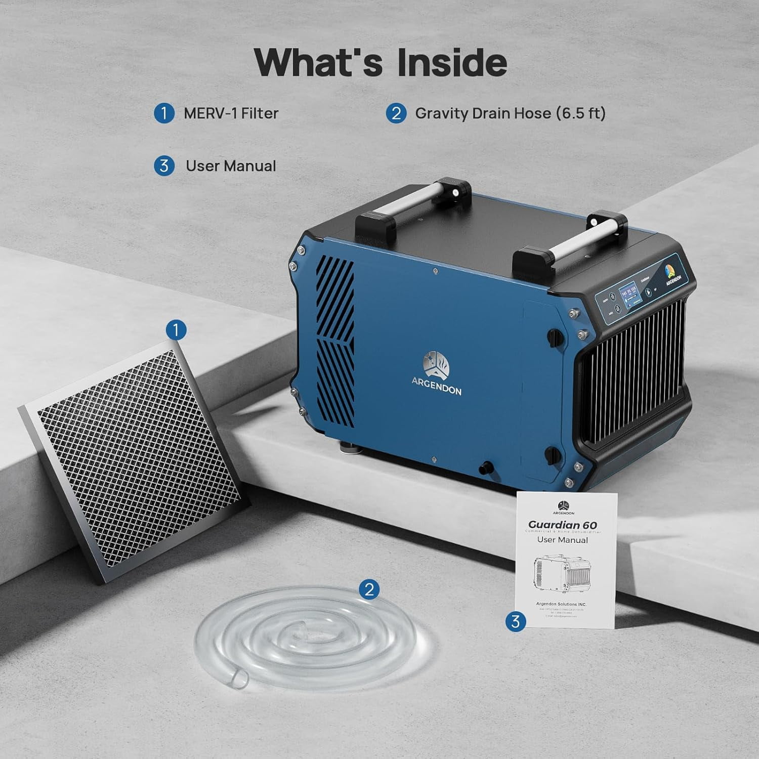 Crawl Space Commercial Dehumidifier with Drain Hose 145 Pints Basement, Industrial Sites, Energy Star