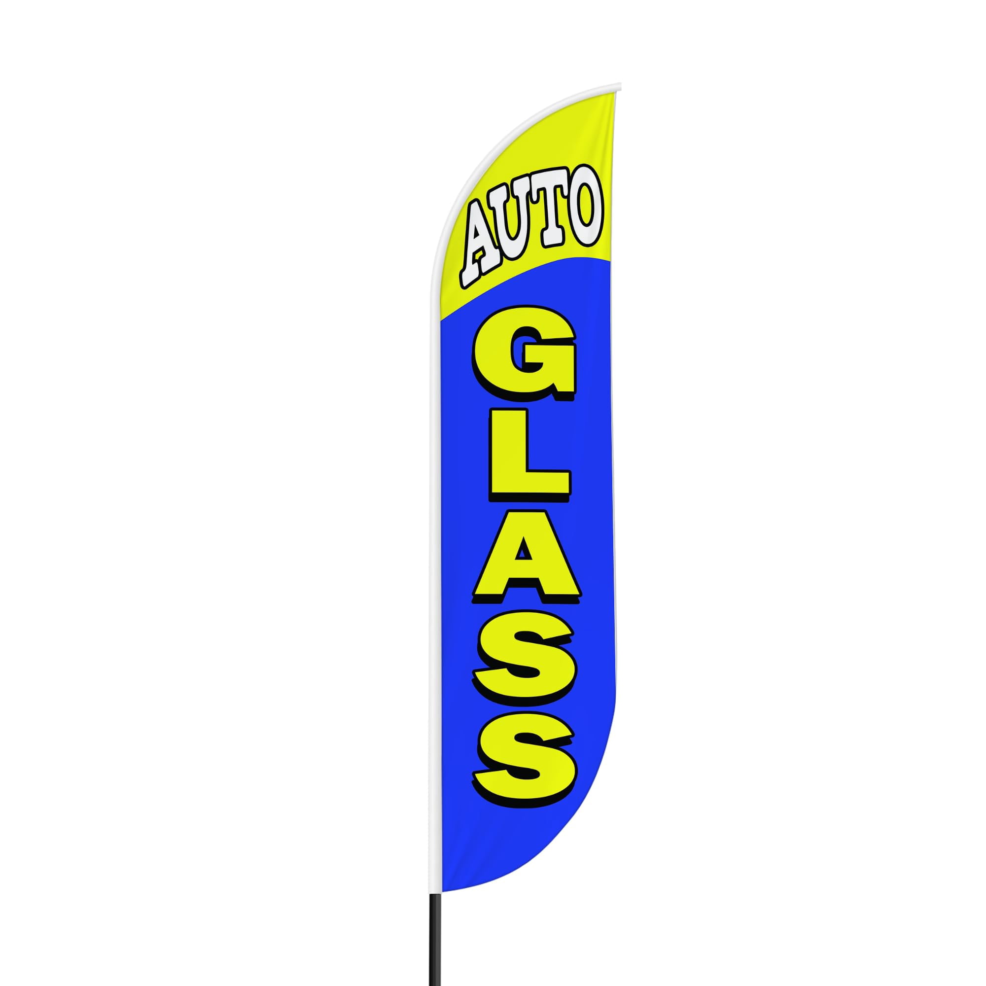 Auto Glass Sign feather flag Pole kit for Outdoor by Mavis Printing | 15 FEET Long Polyester Outdoor Banner Flag Pole Mount Easy Hang | HD Print Swooper Flags to Advertise Car Business