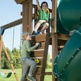 thumbnail image 4 of Swing-N-Slide Tremont Tower Wooden Complete Backyard Swing Set with Tube Slide, Wave Slide, Wood Roof, Climbing Wall, and Swings, 4 of 8