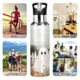 thumbnail image 7 of Yayeee 20oz Insulated Water Bottle Double Wall Stainless Steel with Flip Straw Lid, Halloween Pumpkin Field, 7 of 7