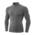 thumbnail image 1 of Sonducket Ropa interior térmica para hombre, camisetas deportivas de invierno de alta elasticidad para hombre, jersey largo con cremallera para Camisetas Gris Sonducket AP013564-04, 1 of 6