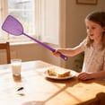 thumbnail image 3 of Fly Swatter,Plastic Manual Bug Swatter,Heavy-Duty Flexible Long Handle Flyswatter,4.72X17.52 inch Flexible Manual Fly Swatters,Plastic Flyswatter for Indoors Patio Garden and Outdoors,Purple, 3 of 5