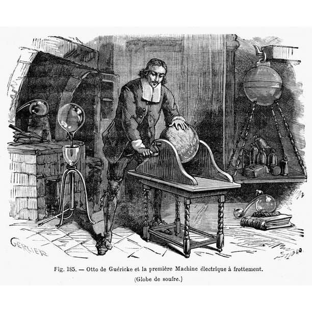 Otto Von Guericke C1663. Nthe First Electrostatic Generator Invented By