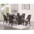 thumbnail image 6 of 4pc Mid-Century Modern Gray Fabric Upholstered Dining Chair Curved Back Chairs Brown Finish, 6 of 6