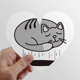 thumbnail image 1 of El gato se niega. Calcomanías cardíacas,calcomanías para equipaje, 1 of 3