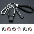 thumbnail image 3 of Car Key Keyring Anti-lost Car Phone Number Steel phone number keychain Buckle Keychain with Braided Rope, Black Rope, Silver Buckle, 3 of 9