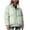 Green, variant on Women's Oversized Quilted Puffer Jacket - Lightweight Warm Short Winter Coat, Stand Collar Full-Zip Windproof Padded Outerwear
