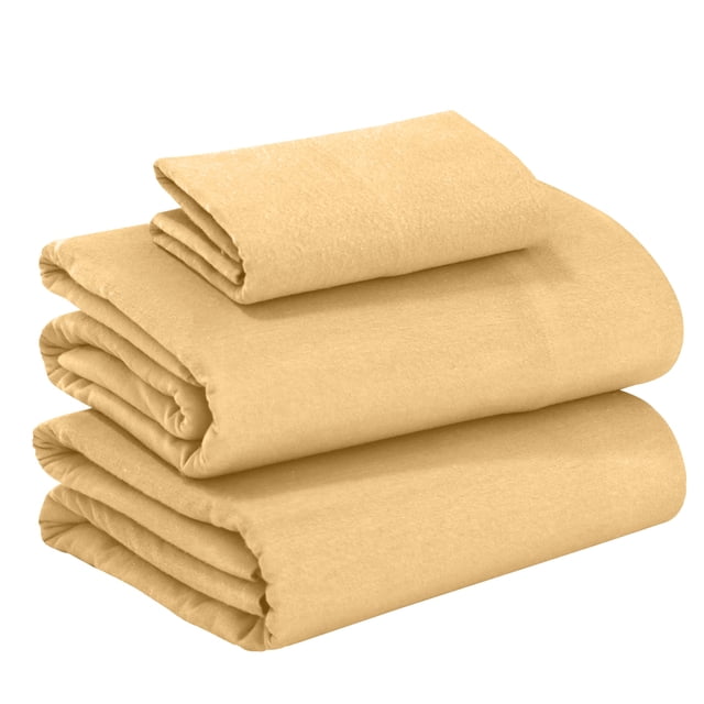 Sábanas de franela Ruvanti Marigold, 100% algodón, tamaño doble, 3 piezas