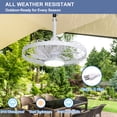 thumbnail image 6 of Depuley 20" Waterproof Outdoor Ceiling Fan with Light - IP44 Plug-in, Remote/App Control, 6-Speed White for Gazebo, Patio, Pergola, 6 of 8