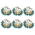 thumbnail image 1 of Servilleteros de cisne con hebilla, soporte con diamantes de imitación azules, regalo de San Valentín para boda, banquete, vacaciones, decoración de reunión familiar, 6 uds., 1 of 1