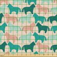 thumbnail image 2 of Ambesonne Horses Fabric by the Yard Upholstery, Oversimplified Animals Art, 10 Yards, Blush Almond Green, 2 of 5