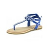 Alpine Swiss Womens Rhinestone T-Strap Sandals Ankle Strap Flat Summer Shoes