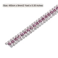 thumbnail image 2 of Uxcell 5 Yard 9mm 3 Rows Crystal Rhinestone Diamond Close Chain Trim Claw Cup Chain for Sewing,Silver Light Purple White, 2 of 4
