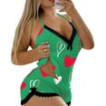 thumbnail image 2 of Hpapadks Pajamas for Women Valentine's Day V Neck Love Print Sleeveless Tank Tops Shorts Cozy Homewear Set Pjs Sets for Women Green M, 2 of 6