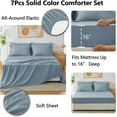 thumbnail image 5 of King Size Comforter Set Grayish Blue, 7 Pieces Bed in a Bag King Comforter Set with Sheets, Bedding Set with Down Alternative Comforter, Fitted Sheets, Flat Sheets, Pillow Shams & Pillowcases, 5 of 18