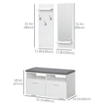 thumbnail image 3 of HOMCOM 3-in-1 Hall Tree Entryway Organizer Shoe Cabinet Bench Coat Rack, 3 of 10