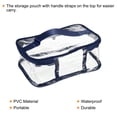 thumbnail image 4 of Uxcell 8.3"x5.9"x3.5" Clear Toiletry Makeup Cosmetic Bag with Zipper Handle, Navy Blue 2 Pack, 4 of 5